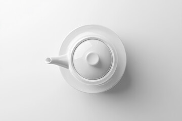 White teapot overhead view simple design minimalist aesthetic