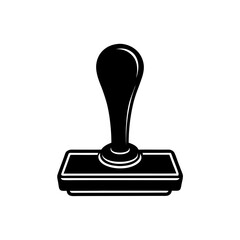 classic rubber stamp with red handle on white 