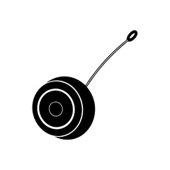 classic yo yo with string extended on white 