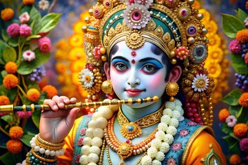 Hindu God Duo – Shree Krishna and Lord Rama Line Art Vector

