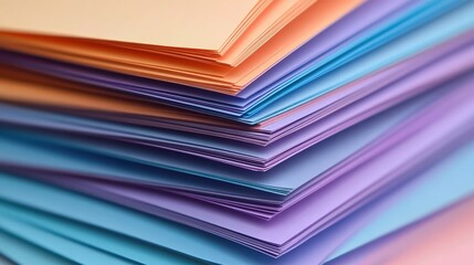 Stack of Colorful Sheets of Paper