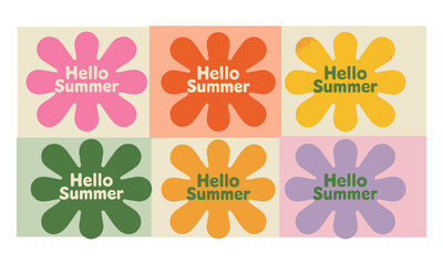  Modern abstract vector posters themed around summer style, easily scalable and editable.