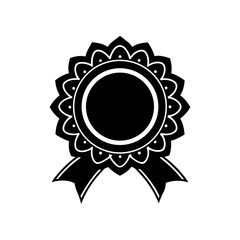 decorative medallion with ribbon on white 