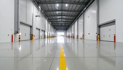 Spacious and Modern Industrial Warehouse Interior with Clean Floors