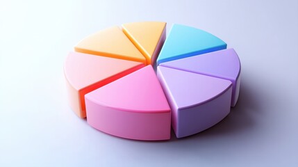 Colorful Geometric Segments Arranged in a Circular Pattern on a Light Background Ideal for Abstract Visuals