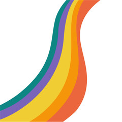 Retro Psychedelic Rainbow Waves. Colorful Trippy Vector Background