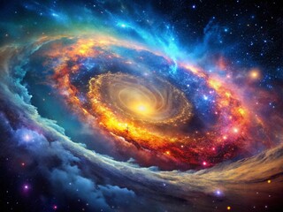 Stunning Panoramic Nebula Galaxy Space Background - Cosmic Starry Night Sky