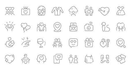 Whimsical love icons on white