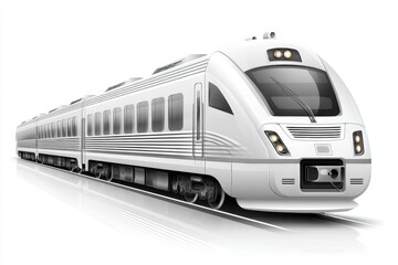 Fototapeta premium Flat vector of a futuristic train silhouette with clean horizontal lines