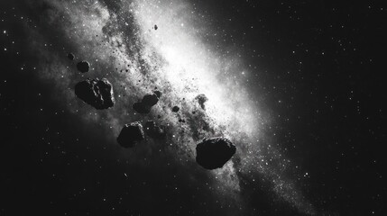 Fototapeta premium White Dust Explosion in Space Against the Milky Way Galaxy