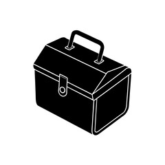 metal lunchbox with latch on white background  .svg