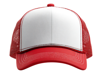 Red and white trucker cap