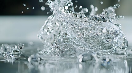 Stunning Close-up of Water Splash with Droplets in High Definition