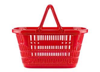 Red shopping basket front view