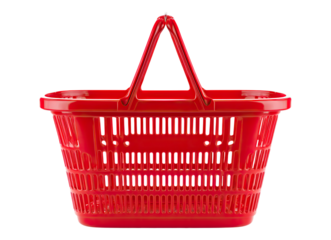 Red shopping basket front view