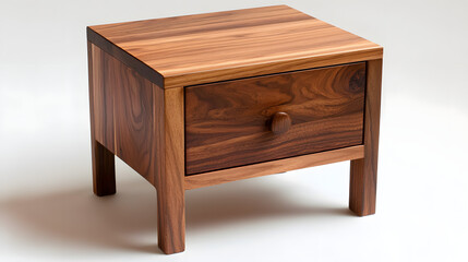 A wooden nightstand with a drawer