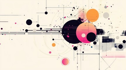 Obraz premium Abstract Geometric Art Circles Lines Dots Network Design