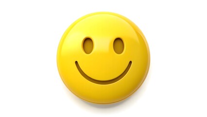 Fototapeta premium Happy Yellow Emoji Icon Isolated on White Background
