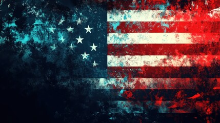 Naklejka premium Grunge American Flag Texture Patriotism Distress USA