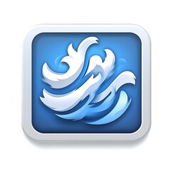 Azure swirling sphere, stylized waves