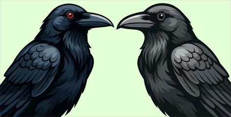Crow vector two colors.eps