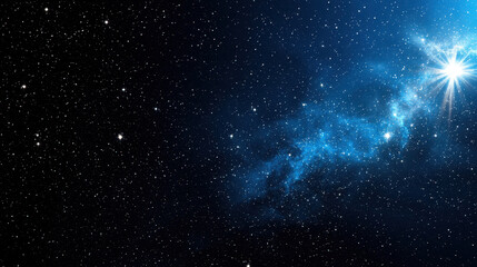 Fototapeta premium Stunning celestial scene featuring vast expanse of stars and bright starburst illuminating cosmic background