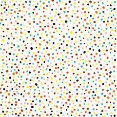 Hand drawn black and white abstract confetti seamless pattern.