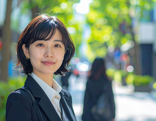新社会人の日本人女性のポートレート