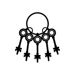 skeleton keyring  a set of ornate  vintage style