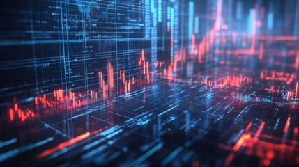 Abstract digital technology background with glowing line patterns