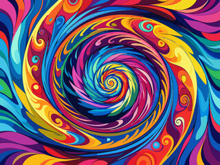 Vibrant Swirling Abstract Colorful Psychedelic Art Background