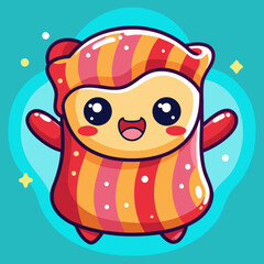 Happy Cartoon Candy Character Design Illustration