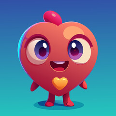 Happy Cartoon Heart Character Design for Valentines Day