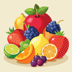 Assorted Fresh Fruits Colorful Mix Healthy Eating