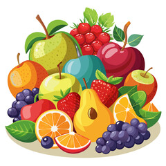 Assortment of Fresh Fruits Colorful Vitamins Healthy Eating