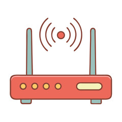 Router with signal waves 