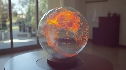 3D Interactive Globe Displaying Global Temperature Changes Over Time