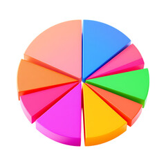 Obraz premium Colorful 3D pie chart infographic.