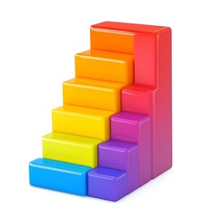 Fototapeta premium Colorful ascending steps, vibrant rainbow hues