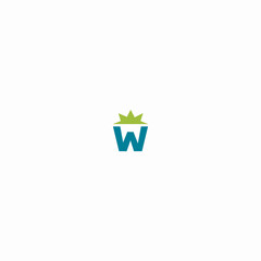 Letter W Sun Crowned logo with white background. 