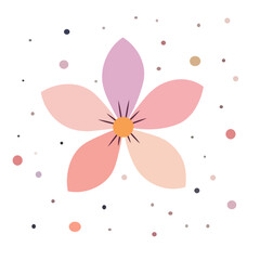 Delicate floral arrangement in pastel colors. Flat minimalistic vector illustration.