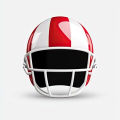 Fototapeta premium Red and White Football Helmet Front View