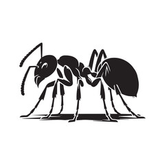 Black ant silhouettes clip art isolated vector illustration on a white background