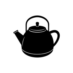 tea kettle with spout on white background 