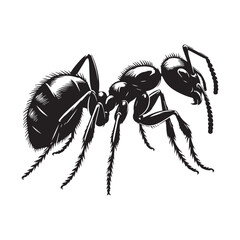 Black ant silhouettes clip art isolated vector illustration on a white background