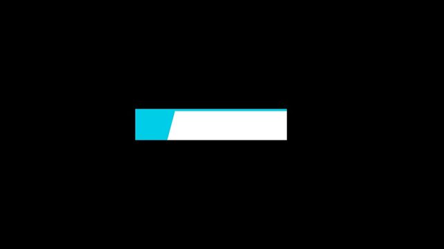 Modern minimalist lower third animation bar for title text and name overlay, transparent alpha background for broadcast and digital media