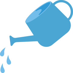 水やりをする青いジョウロ © ベルベットR