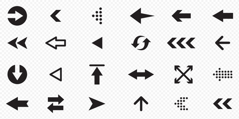 Different cursor arrow direction symbols, Arrows set, Arrow icon, Arrow black colored.