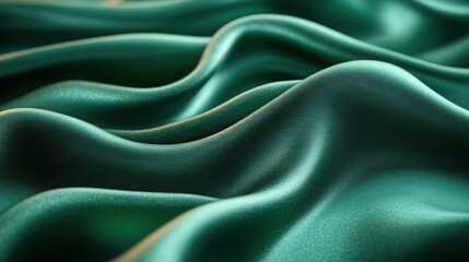 Obraz premium Emerald green velvet background with luxurious fabric texture and light reflections