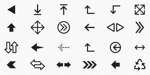 Vector set of swipe arrows. Arrow vector icon. Arrows collection. Arrows big black set icons, arrow icon, modern simple arrows . 